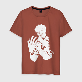 Мужская футболка хлопок с принтом Крутой Рёмен в Белгороде, 100% хлопок | прямой крой, круглый вырез горловины, длина до линии бедер, слегка спущенное плечо. | anime | jujutsu kaisen 0 | аниме | анимэ | магическая битва 0 | мегуми фусигуро