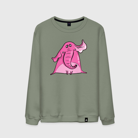 Мужской свитшот хлопок с принтом Розовый  слон в Курске, 100% хлопок |  | милый | розовый слон | слон | слоненок | слониха