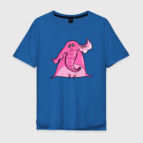 Мужская футболка хлопок Oversize с принтом Розовый  слон в Санкт-Петербурге, 100% хлопок | свободный крой, круглый ворот, “спинка” длиннее передней части | милый | розовый слон | слон | слоненок | слониха