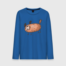 Мужской лонгслив хлопок с принтом Собачка   батон в Ухте, 100% хлопок |  | батон | пес | песик | собака | собачка | щенок