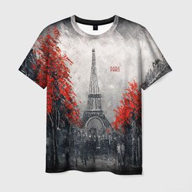Мужская футболка 3D с принтом PARIS. в Курске, 100% полиэфир | прямой крой, круглый вырез горловины, длина до линии бедер | paris | арт | башня | города | девушкам | для подруг | красные пятна | париж | путишествия | рисунок | франция | эйфелева башня