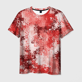Мужская футболка 3D с принтом Спортивный камуфляж Пикси   Гранат в Курске, 100% полиэфир | прямой крой, круглый вырез горловины, длина до линии бедер | камуфляж | красный | маскировка | спорт | тренировка