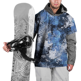Накидка на куртку 3D с принтом Спортивный камуфляж Пикси   Черника в Петрозаводске, 100% полиэстер |  | камуфляж | маскировка | синий | спорт | тренировка
