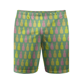 Мужские шорты спортивные с принтом Шествие ананасов ,  |  | Тематика изображения на принте: ананас | ананасы | арт | летний принт | лето | маленький принт | маленький рисунок | мелкий принт | мелкий рисунок | много ананасов | рисунок