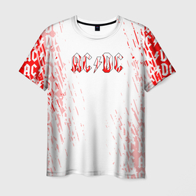 Мужская футболка 3D с принтом AC DC Паттерн в Новосибирске, 100% полиэфир | прямой крой, круглый вырез горловины, длина до линии бедер | Тематика изображения на принте: ac dc | acdc | ас дс | асдс