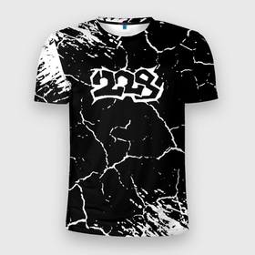 Мужская футболка 3D Slim с принтом 228 rap   трещины в Новосибирске, 100% полиэстер с улучшенными характеристиками | приталенный силуэт, круглая горловина, широкие плечи, сужается к линии бедра | 228 | freestyle | hiphop | lematec | ls models | rap | riviera | togo | группа | реп 228