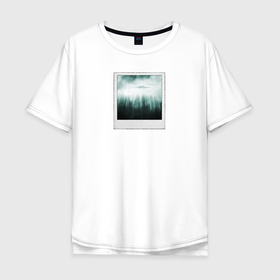 Мужская футболка хлопок Oversize с принтом НЛО в Деревьях , 100% хлопок | свободный крой, круглый ворот, “спинка” длиннее передней части | инопланетяне | инопланетянин | монстр | нло | пришельцы | существо | ужасы | фантастика | чужие | чужой