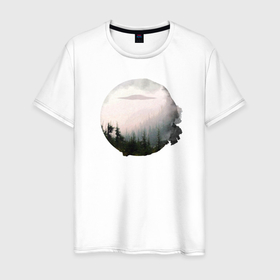 Мужская футболка хлопок с принтом UFO in the Forest в Петрозаводске, 100% хлопок | прямой крой, круглый вырез горловины, длина до линии бедер, слегка спущенное плечо. | инопланетяне | инопланетянин | монстр | нло | пришельцы | существо | ужасы | фантастика | чужие | чужой