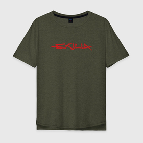 Мужская футболка хлопок Oversize с принтом EXILIA | RED LOGO в Екатеринбурге, 100% хлопок | свободный крой, круглый ворот, “спинка” длиннее передней части | emblem | exilia | logo | rock | альтернатива | ексилия | лого | логотип | рок | эксилия | эмблема