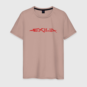 Мужская футболка хлопок с принтом EXILIA | RED LOGO в Екатеринбурге, 100% хлопок | прямой крой, круглый вырез горловины, длина до линии бедер, слегка спущенное плечо. | emblem | exilia | logo | rock | альтернатива | ексилия | лого | логотип | рок | эксилия | эмблема
