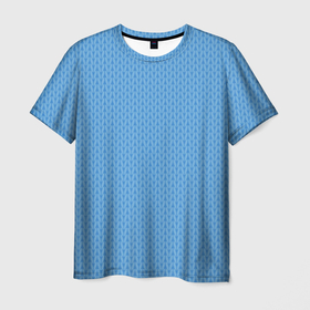 Мужская футболка 3D с принтом Вязаный узор голубого цвета в Белгороде, 100% полиэфир | прямой крой, круглый вырез горловины, длина до линии бедер | Тематика изображения на принте: без рисунка | вязание крючком | вязание спицами | вязаный.вязанный | голуба | небесный | однотонный | одноцветный | просто фон | простой узор | светло сиий | светло синий | светлый | светлый синий