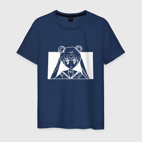 Мужская футболка хлопок с принтом Недовольная Сейлор Мун в Белгороде, 100% хлопок | прямой крой, круглый вырез горловины, длина до линии бедер, слегка спущенное плечо. | anime | sailor moon | аниме | анимэ | луна | лунная призма | сейлор мун | сэйлор