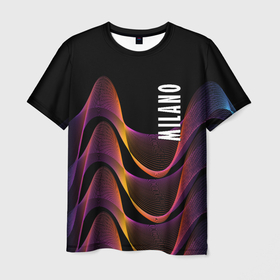 Мужская футболка 3D с принтом Fashion pattern   Neon   Milano , 100% полиэфир | прямой крой, круглый вырез горловины, длина до линии бедер | fashion | italy | milan | neon | pattern | италия | милан | мода | неон | узор