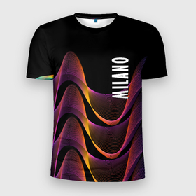 Мужская футболка 3D Slim с принтом Fashion pattern   Neon   Milano в Белгороде, 100% полиэстер с улучшенными характеристиками | приталенный силуэт, круглая горловина, широкие плечи, сужается к линии бедра | fashion | italy | milan | neon | pattern | италия | милан | мода | неон | узор