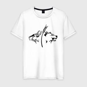 Мужская футболка хлопок с принтом Инвест проект в Екатеринбурге, 100% хлопок | прямой крой, круглый вырез горловины, длина до линии бедер, слегка спущенное плечо. | арт | иллюстрация | инвестиции | колос | пщеница | рогатый