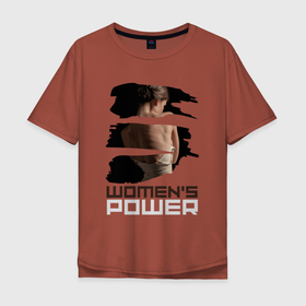 Мужская футболка хлопок Oversize с принтом Womens power  женская энергия в Санкт-Петербурге, 100% хлопок | свободный крой, круглый ворот, “спинка” длиннее передней части | power | девушка | женщина | йога | кундалини | любовь | тантра | шакти | энергия