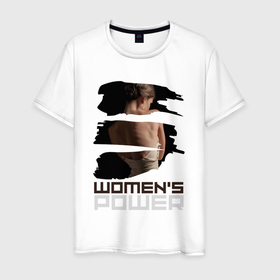 Мужская футболка хлопок с принтом Womens power  женская энергия в Курске, 100% хлопок | прямой крой, круглый вырез горловины, длина до линии бедер, слегка спущенное плечо. | Тематика изображения на принте: power | девушка | женщина | йога | кундалини | любовь | тантра | шакти | энергия