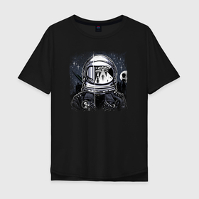 Мужская футболка хлопок Oversize с принтом Инопланетный Патруль в Санкт-Петербурге, 100% хлопок | свободный крой, круглый ворот, “спинка” длиннее передней части | инопланетяне | инопланетянин | монстр | нло | пришельцы | существо | ужасы | фантастика | чужие | чужой