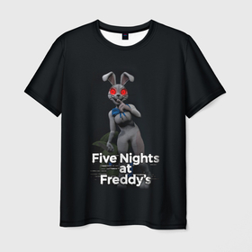 Мужская футболка 3D с принтом Five Nights at Freddys: Security Breach   кролик Ванни в Санкт-Петербурге, 100% полиэфир | прямой крой, круглый вырез горловины, длина до линии бедер | 5 ночей с фредди | five nights at freddys | security breach | аниматроники | ванни | заяц | игра | компьютерная игра | кролик | фредди