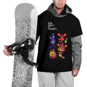 Накидка на куртку 3D с принтом Five Nights at Freddys   персонажи , 100% полиэстер |  | Тематика изображения на принте: 5 ночей с фредди | five nights at freddys | foxy | аниматроники | игра | компьютерная игра | фокси | фредди | фреди | чика