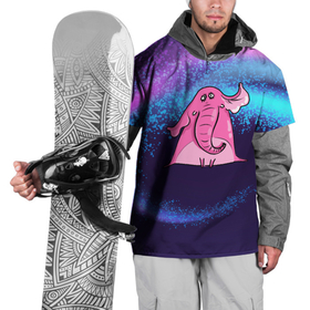 Накидка на куртку 3D с принтом Розовый  слоник , 100% полиэстер |  | Тематика изображения на принте: милый | розовый слон | слон | слоненок | слониха