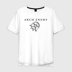 Мужская футболка хлопок Oversize с принтом Arch Enemy (metal) в Курске, 100% хлопок | свободный крой, круглый ворот, “спинка” длиннее передней части | Тематика изображения на принте: alissa | alissa white gluz | arch | arch enemy | enemy | melodic | melodic death metal | metal | michael amott | war eternal