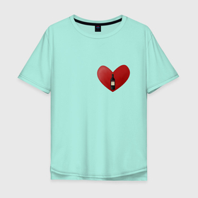 Мужская футболка хлопок Oversize с принтом Винишко в сердце в Санкт-Петербурге, 100% хлопок | свободный крой, круглый ворот, “спинка” длиннее передней части | в сердце | винишко | вино | винцо | красное