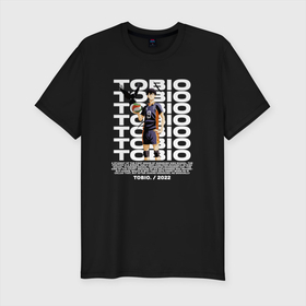Мужская футболка хлопок Slim с принтом Тобио арт в Курске, 92% хлопок, 8% лайкра | приталенный силуэт, круглый вырез ворота, длина до линии бедра, короткий рукав | anime | haikyuu | tobio kageyama | аниме | анимэ | волейбол | тобио кагэяма