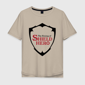 Мужская футболка хлопок Oversize с принтом The Rising of the Shield Hero Logo в Новосибирске, 100% хлопок | свободный крой, круглый ворот, “спинка” длиннее передней части | Тематика изображения на принте: anime | filo | iwatani | naofumi | naofumi iwatani | raphtalia | shield hero | the rising | the rising of the shield hero | аниме | восхождение героя щита | герои | грасс | иватани | наофуми | наофуми иватани | рафталия | садина | фиро