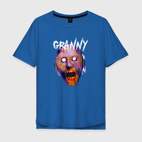 Мужская футболка хлопок Oversize с принтом Лицо Granny , 100% хлопок | свободный крой, круглый ворот, “спинка” длиннее передней части | Тематика изображения на принте: granny | бабуля | голова | игра | лицо | надпись | название | хоррор