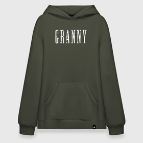 Худи SuperOversize хлопок с принтом Logo Granny , 70% хлопок, 30% полиэстер, мягкий начес внутри | карман-кенгуру, эластичная резинка на манжетах и по нижней кромке, двухслойный капюшон
 | granny | бабка | игра | лого | надпись | хоррор