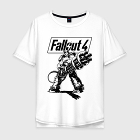 Мужская футболка хлопок Oversize с принтом Fallout 4   Hero в Курске, 100% хлопок | свободный крой, круглый ворот, “спинка” длиннее передней части | fallout | hero | monster | video game | weapons | видеоигра | герой | монстр | оружие