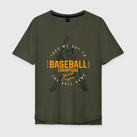 Мужская футболка хлопок Oversize с принтом Американский  бейсбол , 100% хлопок | свободный крой, круглый ворот, “спинка” длиннее передней части | baseball | американский | американский  бейсбол | бейсбол | спорт | фанат