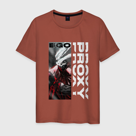 Мужская футболка хлопок с принтом Ergo here в Белгороде, 100% хлопок | прямой крой, круглый вырез горловины, длина до линии бедер, слегка спущенное плечо. | anime | ergo proxy | аниме | анимэ | эрго прокси