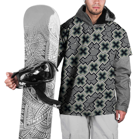 Накидка на куртку 3D с принтом Круги и крестики в Тюмени, 100% полиэстер |  | абстракция | геометрически узор | геометрия | крестики | круги | линии | узор