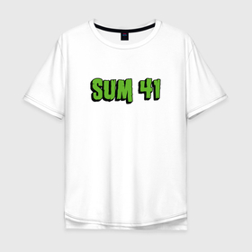 Мужская футболка хлопок Oversize с принтом SUM41 LOGO в Санкт-Петербурге, 100% хлопок | свободный крой, круглый ворот, “спинка” длиннее передней части | rock | sum 41 | sum forty one | sum41 | музыка | панк | панк рок | рок | сам 41