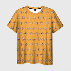 Мужская футболка 3D с принтом Кашляющий кот в Тюмени, 100% полиэфир | прямой крой, круглый вырез горловины, длина до линии бедер | кашляющие коты | котейки | котэ | мем | мемный кот | мемы с котами | ъьъ