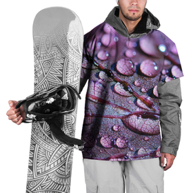 Накидка на куртку 3D с принтом капели на листочке в Белгороде, 100% полиэстер |  | дождь | капельки | капли | капли на  листочке | листочек | природа
