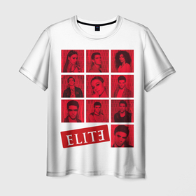 Мужская футболка 3D с принтом Элитный каст в Санкт-Петербурге, 100% полиэфир | прямой крой, круглый вырез горловины, длина до линии бедер | elite | netflix | актеры | сериал | элита