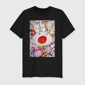 Мужская футболка хлопок Slim с принтом Еars ТМ в Курске, 92% хлопок, 8% лайкра | приталенный силуэт, круглый вырез ворота, длина до линии бедра, короткий рукав | art | artist | colors | japanart | искусство | картины | художник | цветы