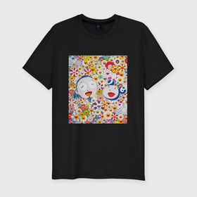 Мужская футболка хлопок Slim с принтом Friends TM в Кировске, 92% хлопок, 8% лайкра | приталенный силуэт, круглый вырез ворота, длина до линии бедра, короткий рукав | art | artist | colors | japanart | искусство | картины | художник | цветы