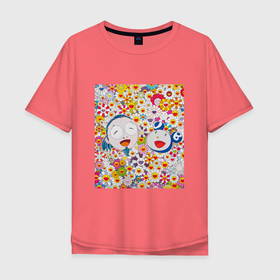 Мужская футболка хлопок Oversize с принтом Friends TM в Екатеринбурге, 100% хлопок | свободный крой, круглый ворот, “спинка” длиннее передней части | art | artist | colors | japanart | искусство | картины | художник | цветы