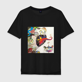 Мужская футболка хлопок Oversize с принтом Little white ТМ в Белгороде, 100% хлопок | свободный крой, круглый ворот, “спинка” длиннее передней части | artist | colors | flowers | japanart | takashi | искусство | картины | художник