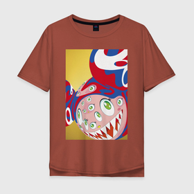 Мужская футболка хлопок Oversize с принтом Green eyes ТМ в Санкт-Петербурге, 100% хлопок | свободный крой, круглый ворот, “спинка” длиннее передней части | art | artist | colors | flowers | japanart | искусство | картины | художник | цветы