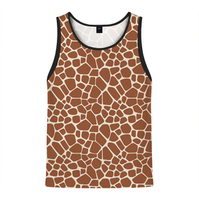 Мужская майка 3D с принтом Шкура Жирафа   (Giraffe) в Екатеринбурге, 100% полиэстер | круглая горловина, приталенный силуэт, длина до линии бедра. Пройма и горловина окантованы тонкой бейкой | animals | giraffe | safari | zoo | африка | дикая природа | животные | жираф | звери | зоопарк | кожа жирафа | мода | мозаика | саванна | сафари