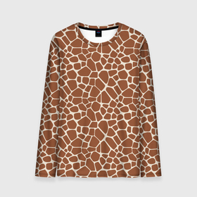 Мужской лонгслив 3D с принтом Шкура Жирафа   (Giraffe) в Петрозаводске, 100% полиэстер | длинные рукава, круглый вырез горловины, полуприлегающий силуэт | animals | giraffe | safari | zoo | африка | дикая природа | животные | жираф | звери | зоопарк | кожа жирафа | мода | мозаика | саванна | сафари