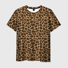 Мужская футболка 3D с принтом Пятна Шкуры Жирафа в Тюмени, 100% полиэфир | прямой крой, круглый вырез горловины, длина до линии бедер | animals | giraffe | safari | zoo | африка | дикая природа | животные | жираф | звери | зоопарк | кожа жирафа | мода | мозаика | пятна | саванна | сафари