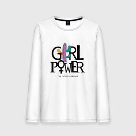 Мужской лонгслив хлопок с принтом Girl power в Екатеринбурге, 100% хлопок |  | girl | power | девушкам | девушки | женщины | феминизм | феминистическое | фемка