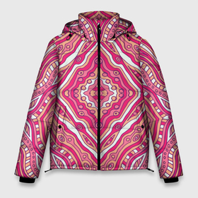 Мужская зимняя куртка 3D с принтом Абстракция. Узор розового цвета в Екатеринбурге, верх — 100% полиэстер; подкладка — 100% полиэстер; утеплитель — 100% полиэстер | длина ниже бедра, свободный силуэт Оверсайз. Есть воротник-стойка, отстегивающийся капюшон и ветрозащитная планка. 

Боковые карманы с листочкой на кнопках и внутренний карман на молнии. | абстракция | бордовый | волнистый | волны | геометрический узор | геометрия | девочкам | девочке | для девушек | для жены | для мамы | для подруги | для сестры | для студентки | для школьницы | жене
