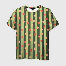 Мужская футболка 3D с принтом Забавный полосато гороховый принт в Петрозаводске, 100% полиэфир | прямой крой, круглый вырез горловины, длина до линии бедер | горох | конфетти | кружочки | линии | полосы